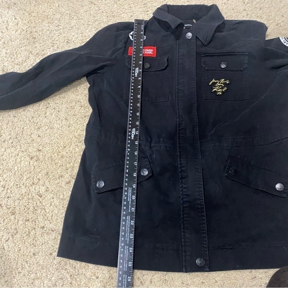 Karl Lagerfeld Women’s Logo Patch Utility Jacket Black Size Medium - Picture 10 of 14